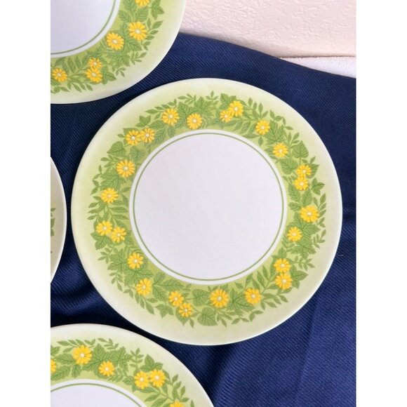 Vintage Lenox Ware Set Of 4 Yellow Daisy Pattern Melamine Plates 9-1/2" READ - Picture 4 of 16